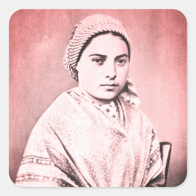 Saint Bernadette Soubirous als Kind Quadratischer Aufkleber (Vorderseite)