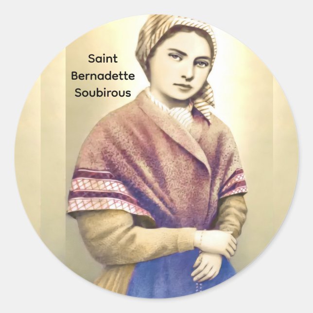 Saint Bernadette Soubirous Runder Aufkleber (Vorderseite)