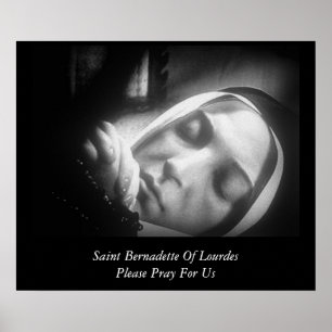 Saint Bernadette von Lourdes Bitte beten Sie für u Poster