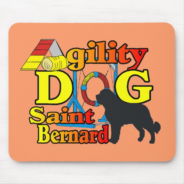 Saint Bernard Agility Geschenke Mousepad (Vorne)