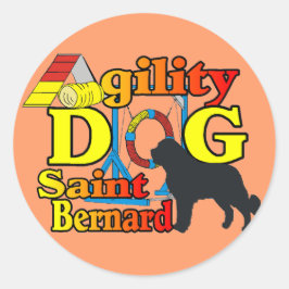 Saint Bernard Agility Geschenke Runder Aufkleber