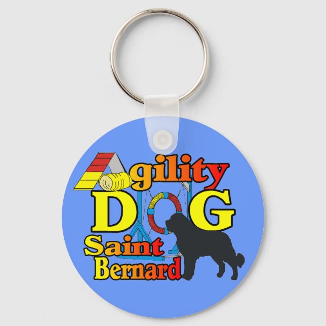 Saint Bernard Agility Geschenke Schlüsselanhänger (Vorderseite)