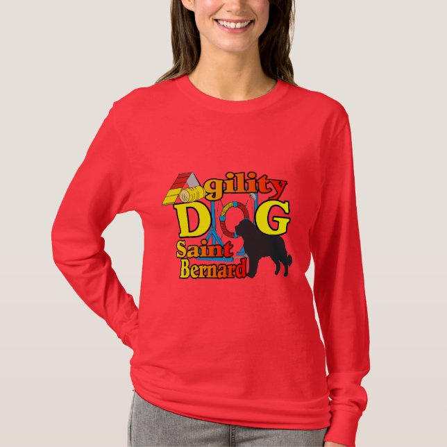Saint Bernard Agility Geschenke T-Shirt (Vorderseite)