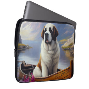 Saint Bernard auf dem Paddle: Ein Landschaftliches Laptopschutzhülle