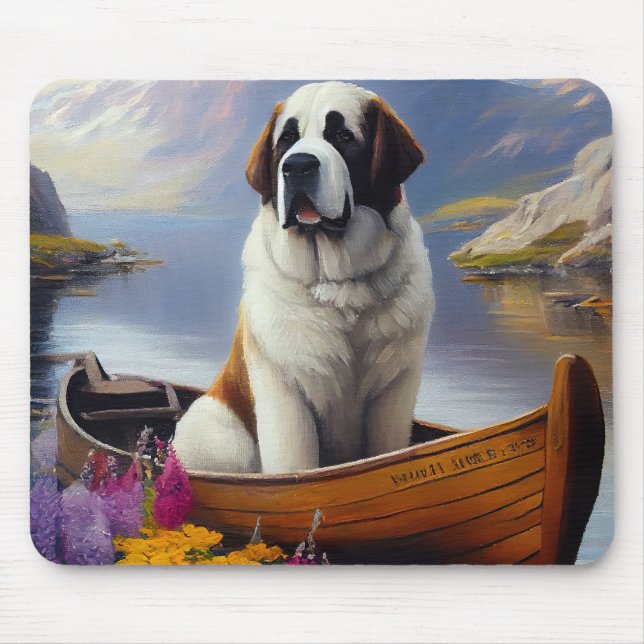 Saint Bernard auf dem Paddle: Ein Landschaftliches Mousepad (Vorne)