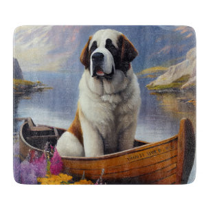 Saint Bernard auf dem Paddle: Ein Landschaftliches Schneidebrett