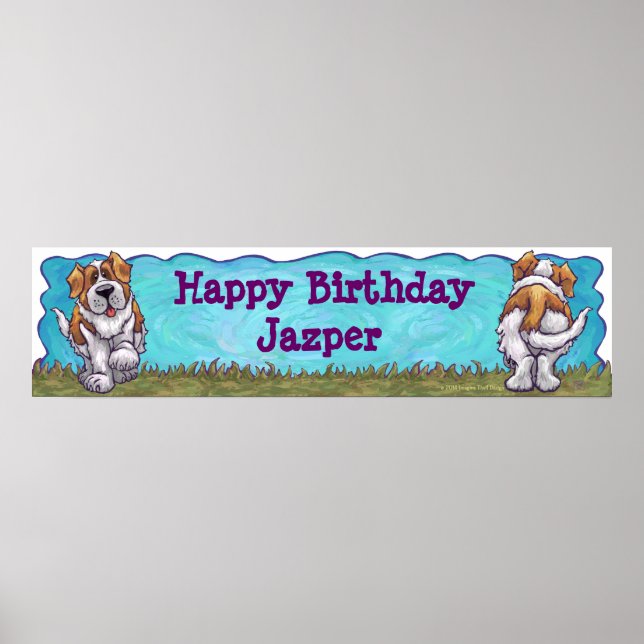 Saint Bernard Birthday Banner Poster (Vorne)