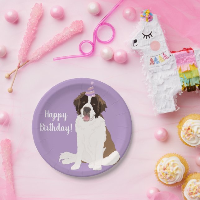 Saint Bernard Birthday Papierplatte Pappteller (Party)