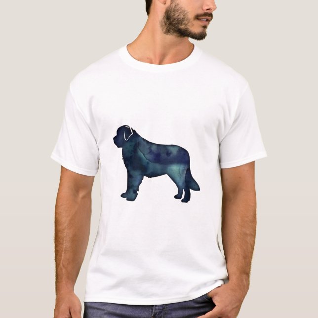Saint Bernard Black Watercolor Silhouette T-Shirt (Vorderseite)