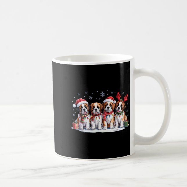 Saint Bernard Christmas Pupes Dog Lovers Funny Hol Kaffeetasse (Rechts)