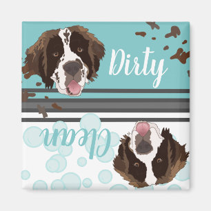 Saint Bernard Dirty/Saubere Geschirrspülmaschine Magnet