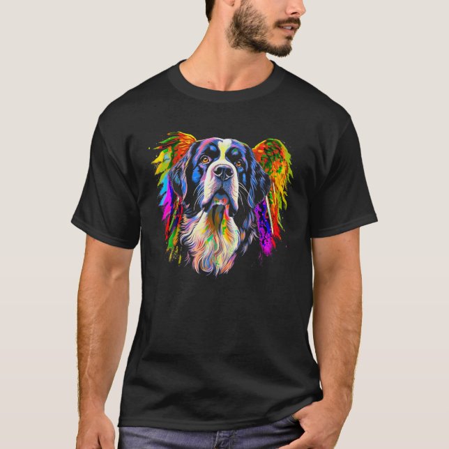 Saint Bernard Dog Angel Wings T Shirt (Vorderseite)