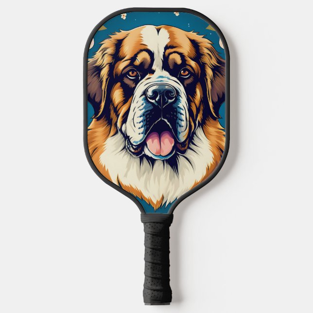 Saint Bernard Dog Animal Pickleball Schläger (Vorderseite)