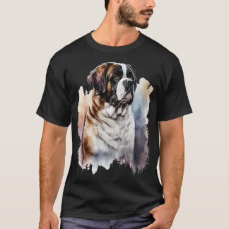 Saint Bernard Dog Aquarellbild T-Shirt