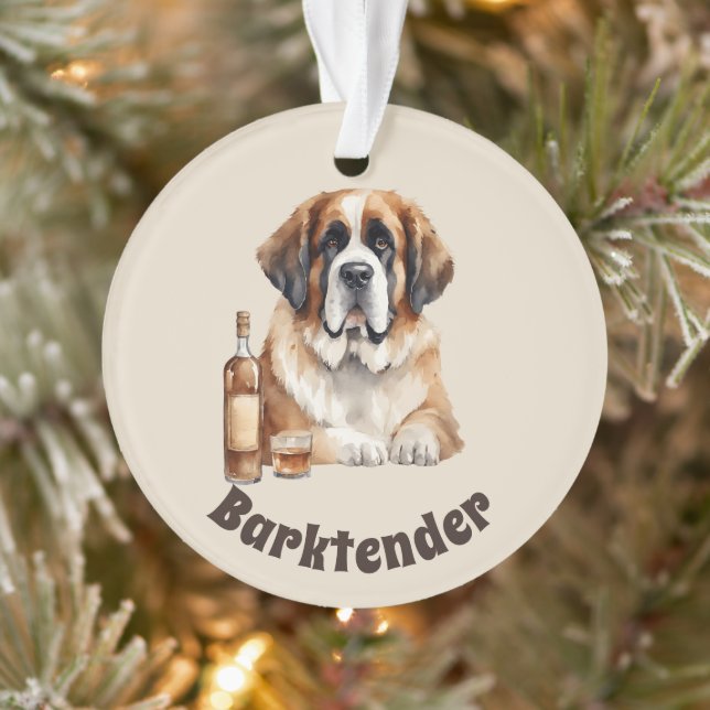 Saint Bernard Dog Barktender Extraordinair Ornament (Baum)