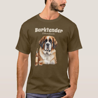 Saint Bernard Dog Barktender Extraordinair T-Shirt