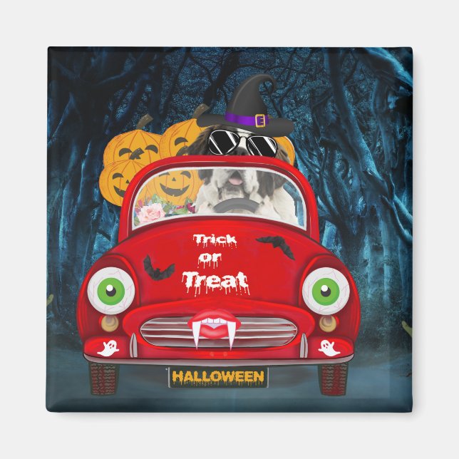 Saint Bernard Dog Beängstigendes Halloween Magnet (Vorne)