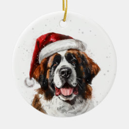 Saint Bernard Dog Christmas Personalized Keramik Ornament