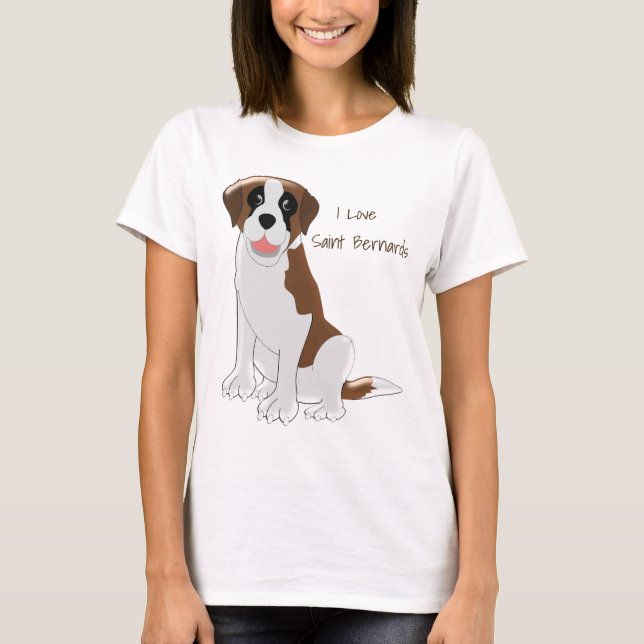 Saint Bernard Dog Design Personalisiert T-Shirt (Vorderseite)