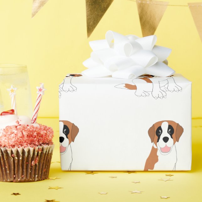 Saint Bernard Dog Geschenkpapier (Geburtstagsparty)
