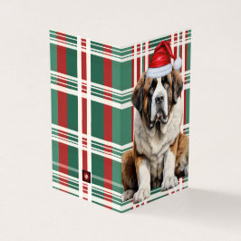 Saint Bernard Dog Holiday Plaid Christmas