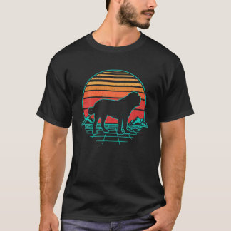 Saint Bernard Dog Puppy Retro Vintag Sunset T-Shirt