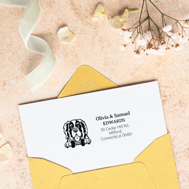 Saint Bernard Dog Rücksendeadresse Gummistempel (Von Creator hochgeladen)