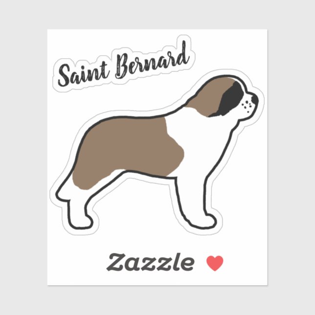 Saint Bernard Dog Silhouette Canine Vinyl Sticker (Blatt)