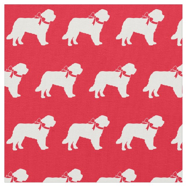 Saint Bernard Dog Silhouette Pet Red Stoff (Nahaufnahme)