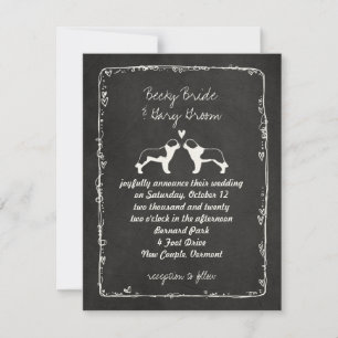 Saint Bernard Dog Silhouetten Hochzeitsankündigung Einladung