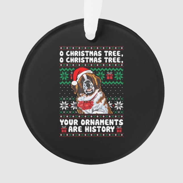 Saint Bernard Dog Weihnachten Funny Ornaments Paja Ornament (Vorderseite)