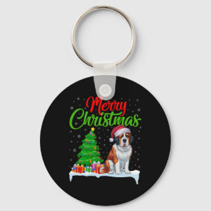 Saint Bernard Dog Weihnachtsbaum Lichter Funny Xma Schlüsselanhänger