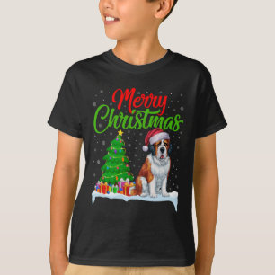 Saint Bernard Dog Weihnachtsbaum Lichter Funny Xma T-Shirt