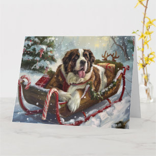 Saint Bernard Dog Weihnachtsfest Karte