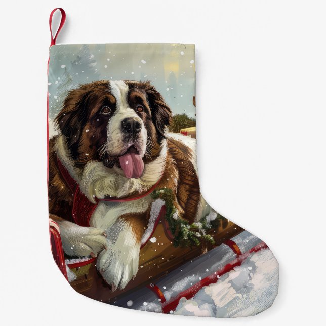 Saint Bernard Dog Weihnachtsfest Kleiner Weihnachtsstrumpf (Vorderseite)