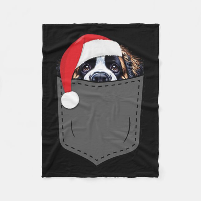 Saint Bernard Dog Weihnachtsmannmütze Weihnachtsba Fleecedecke (Vorderseite)