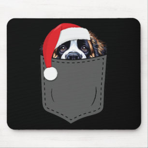 Saint Bernard Dog Weihnachtsmannmütze Weihnachtsba Mousepad