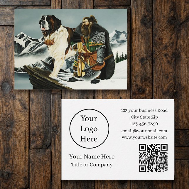 Saint Bernard Dog Zwarf Fantasy Visitenkarte (Von Creator hochgeladen)