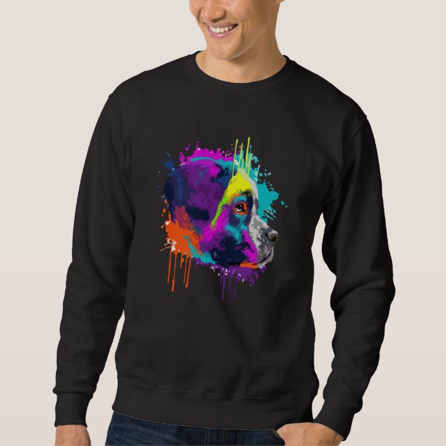 Saint Bernard For Dog Colorful Sweatshirt (Vorderseite)