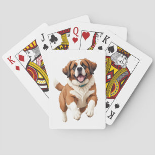Saint Bernard glücklich Spielspass in der Luft spr Spielkarten