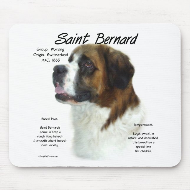 Saint Bernard (grob) Historisches Design Mousepad (Vorne)
