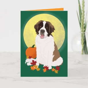 Saint Bernard Halloween Herbst Karte
