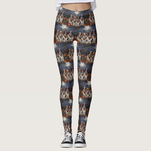 Saint Bernard Halloween Spooky Leggings (Vorderseite)