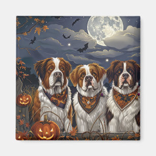 Saint Bernard Halloween Spooky Magnet