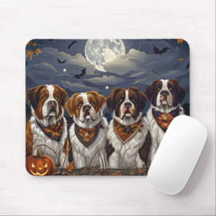 Saint Bernard Halloween Spooky Mousepad