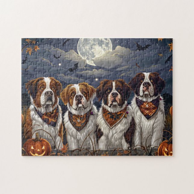 Saint Bernard Halloween Spooky Puzzle (Horizontal)