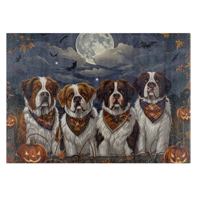 Saint Bernard Halloween Spooky Schneidebrett (Vorderseite)