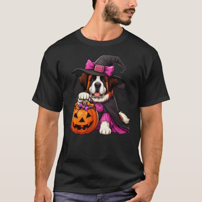 Saint Bernard Halloween Witches Costume For Lover  T-Shirt (Vorderseite)