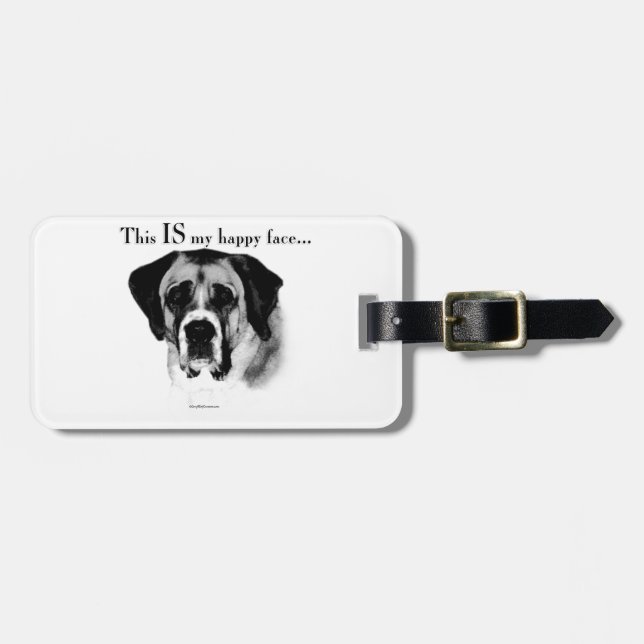 Saint Bernard Happy Face Gepäckanhänger (Vorderseite horizontal)