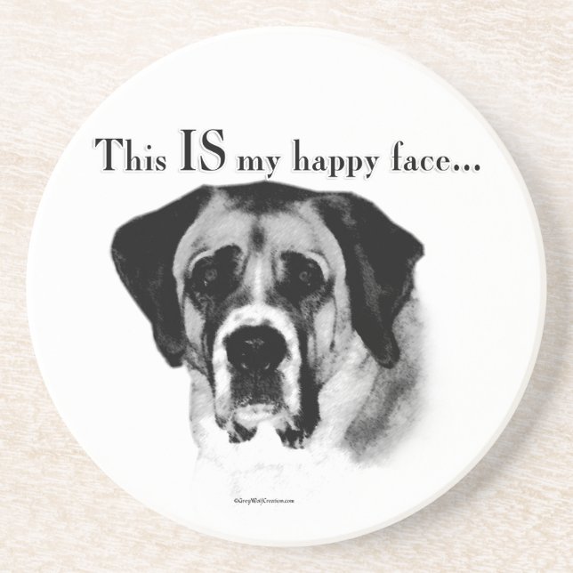 Saint Bernard Happy Face Getränkeuntersetzer (Vorne)